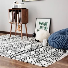 Нордический геометрический шерстяной тканый прямоугольный ковер для гостиной с Датским дизайном, прикроватный ковер 160 см x 230 см