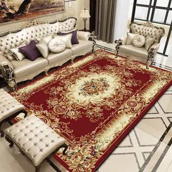 

3D European simple printed carpet modern geometric coffee table bedroom living room footpad non-slip model carpet Decoration