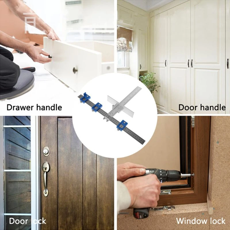 Punch Locator Drill Guide Sleeve Cabinet Hardware Jig Drawer Pull Wood Dowel