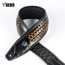 YUEKO Cowhide Leather Guitar Strap Handmade knit High Quality Strap For Acoustic Electric Bass Guitar Strap guitar accessories YUEKO Cowhide Leather Guitar Strap Handmade knit High Quality Strap For Acoustic Electric Bass Guitar Strap guitar accessories