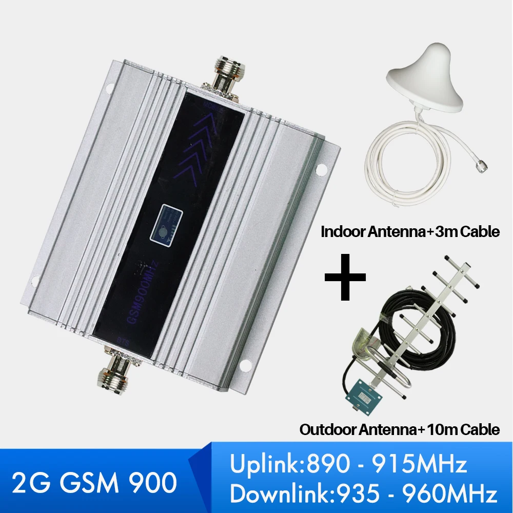 

60dB Gain 2G GSM Repeater 900mhz GSM Signal Booster Mobile Cellular Amplifer with Antenna full Set for Home Office use