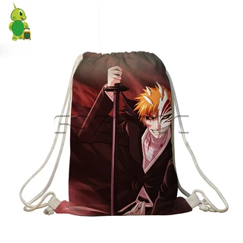 

Anime Bleach Hollow Kurosaki Ichigo Printed Backpack Women Men Casaul Drawstring Bag Storage Backpack Kids Softback Book Bags