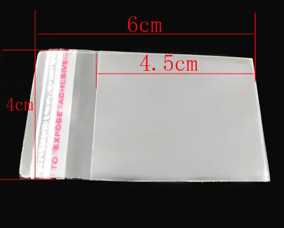 

DoreenBeads 200 PCs Clear Self Adhesive Seal Plastic Bags 6x4cm (B04010), yiwu