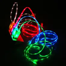 USB световой кабель со светодиодной подсветкой для iPhone Зарядное устройство Micro USB Электрический провод зарядного устройства для мобильного телефона Кабели для samsung LG htc