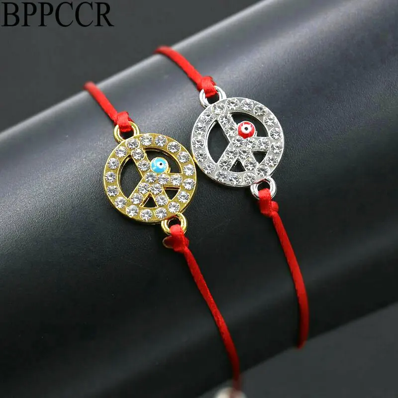 

BPPCCR 2pcs/set Anchor Rhinestone Men Women Bracelets Evil Eye Red Rope Strings Thread Braid Charm Lucky Bracelets Mujer Gifts