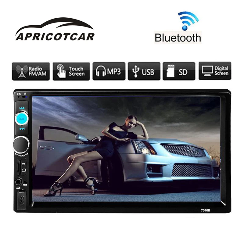 

7''HD Bluetooth Touch Screen Car MP5 Hands-free Calls Stereo Radio 2DIN FM / MP3 / AUX Player Phone USB Charger + Remote Control