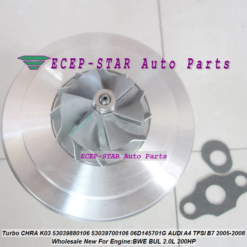 Turbo cartridge CHRA Core K03 106 53039880106 53039700106 06D145701G  For AUDI A4 A6 2.0L TFSI B7 05 BWE BUL S4 S6 4