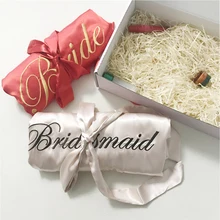 5 шт. курица вечерние подарок вышитого названия фрейлина подарки невесте праздничная одежда свадебные персонализированные Атласный халат невесты