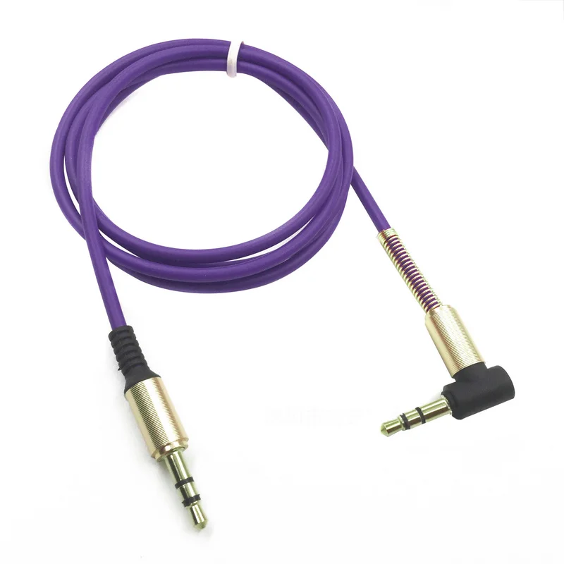 New Arrival 1pc 1M Right Angle Car Aux Auxiliary Cable 3.5mm Male to Male Audio Cable Cord 8 Colors For Phone PC