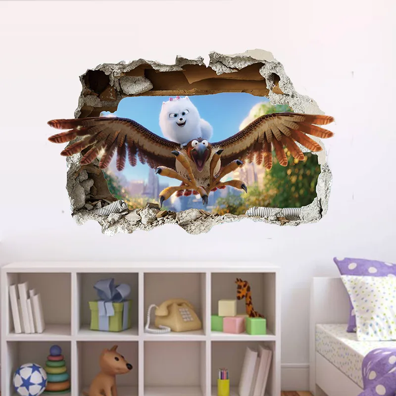 3D окна сломанные стены Съемные мультфильм аниме любовь животное секретные