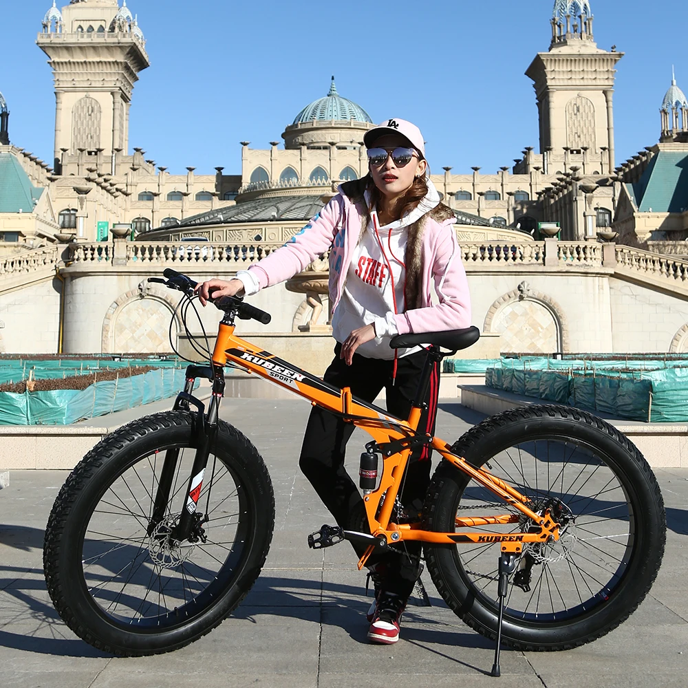 KUBEEN Mountain Bike Super WideTire Bike Snowmobile ATV 26 * 4.0 Bicycle 7/21/24/27 Speed Shock Absorbers Bike