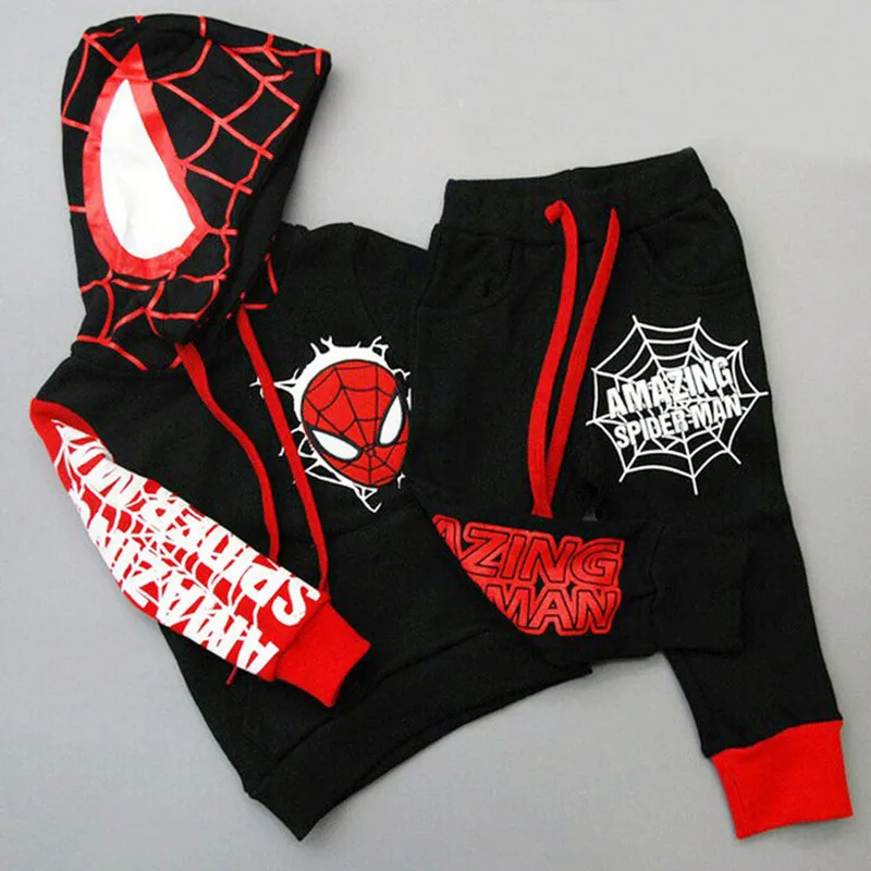

Halloween Baby Clothes Boys Spiderman Hooded Tracksuit Set Kids Long Sleeve Cartoon Outfits D0165