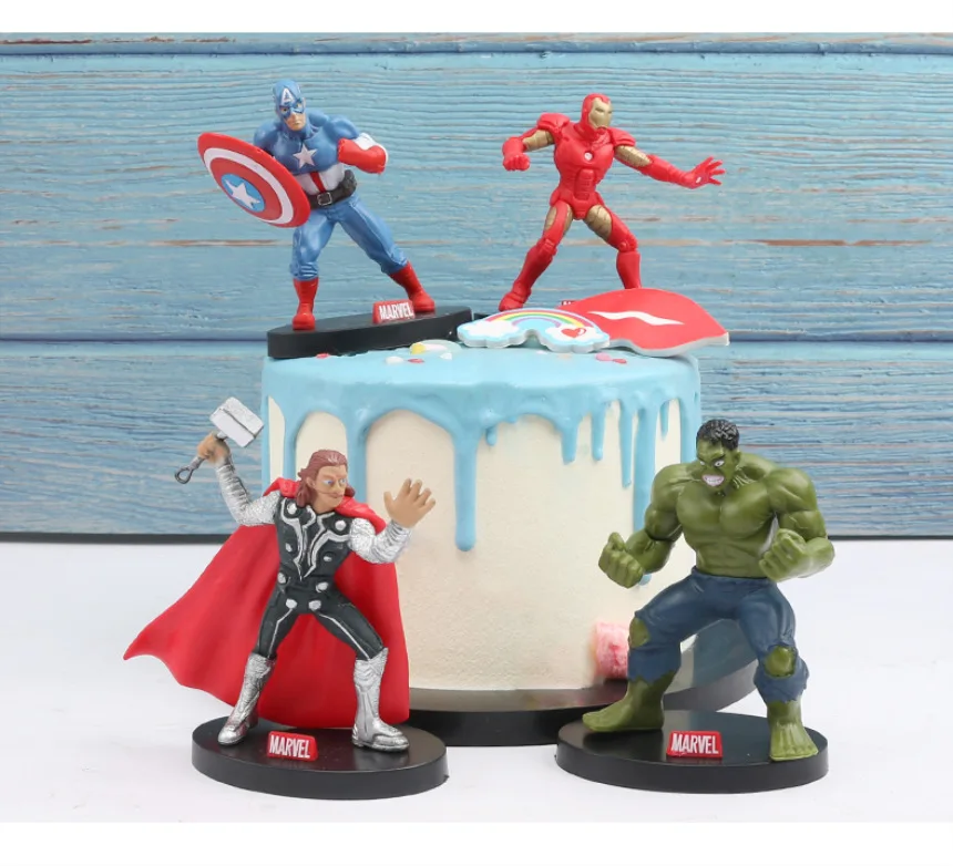 Disney Marvel фигурки Мстители 4 украшения торта Железный человек зеленый гигант