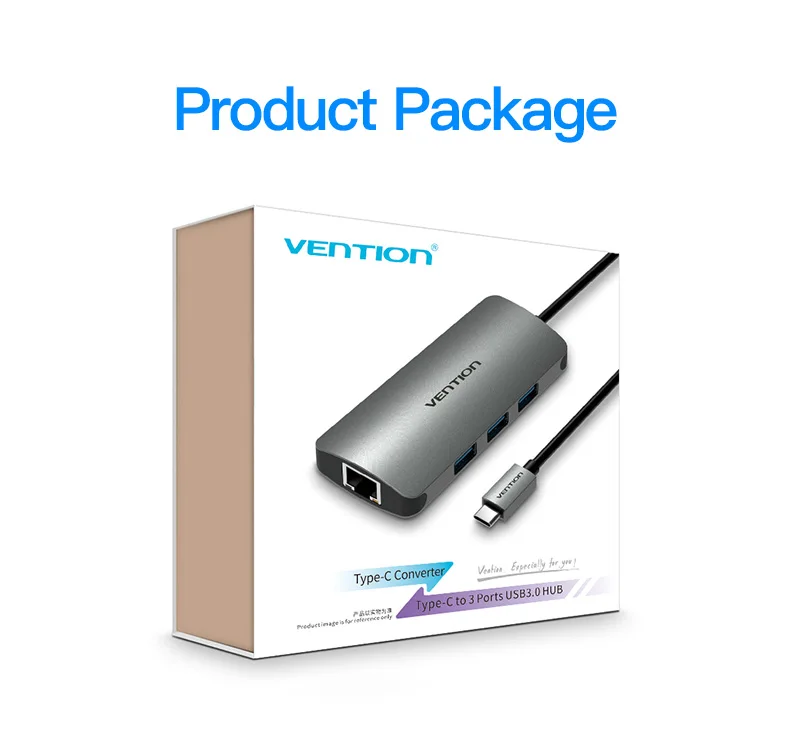 Vention USB C Ethernet адаптер usb-хаб 3 порта конвертер Тип C 3,0 USB к RJ45 Lan сетевая карта для Macbook USB Ethernet переключатель