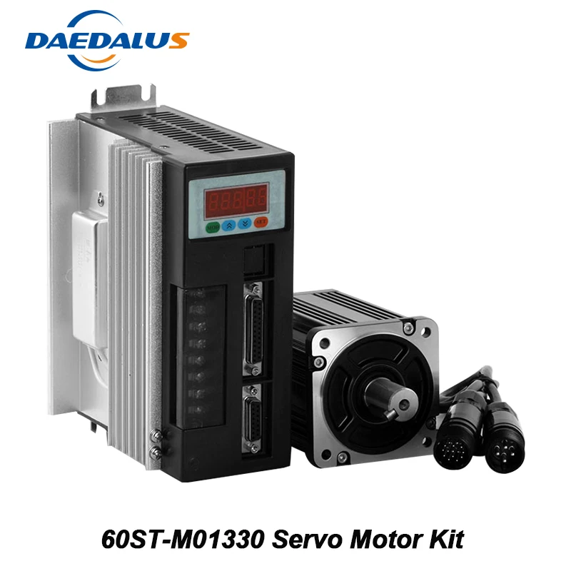 

400W 220V AC Servo motor 3000RPM 60ST-M01330 Single-Phase Motor Machine Kit AC Drive Matched Driver With 3M Encoder Cable