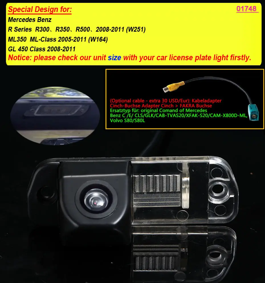 Для sony CCD MERCEDES Benz GL ML320 350 300 250 450 63 W164 W251 R300 R350 R500 AMG S500 Автомобильная камера заднего вида