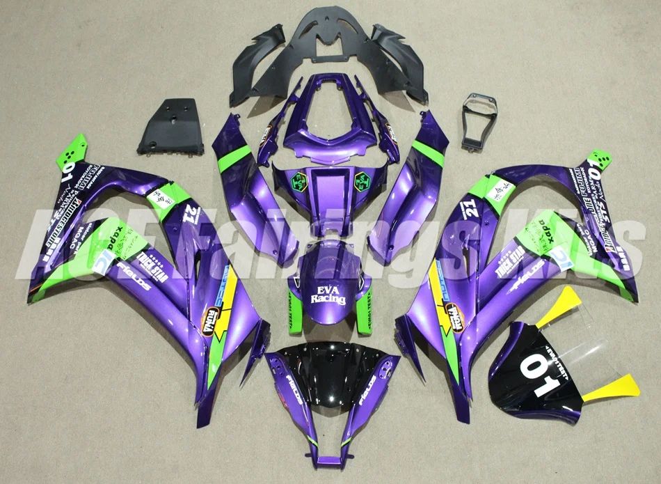 

3Gifts New ABS Fairings Kit Fit for kawasaki Ninja ZX-10R ZX10R 2011 2012 2013 2014 2015 11 12 13 14 15 custom cool purple green