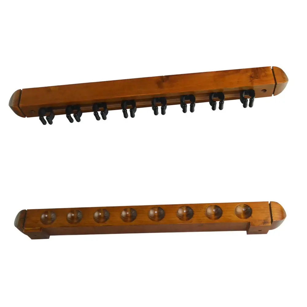 

Cuesoul 8 Cue Stick Pool Table Billiard Wall Rack Wood Color