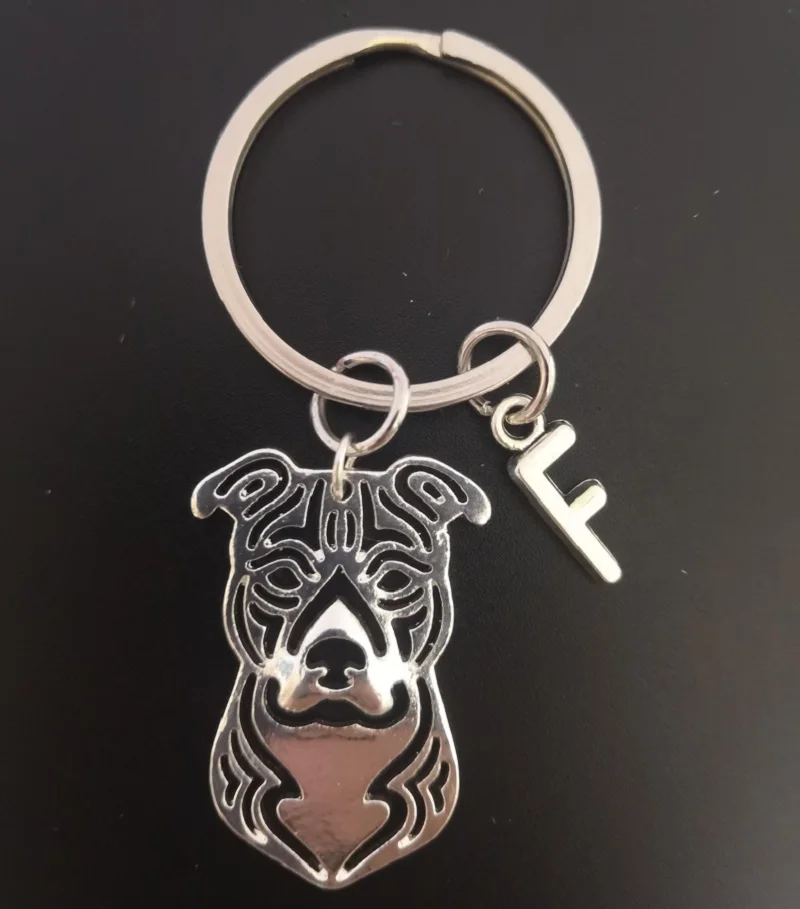 G. SKY, американский стаффордширский терьер, брелок для собак, персональный брелок, популярный брелок на ключи в форме буквы подарки для любимых, быстрая - Цвет: F