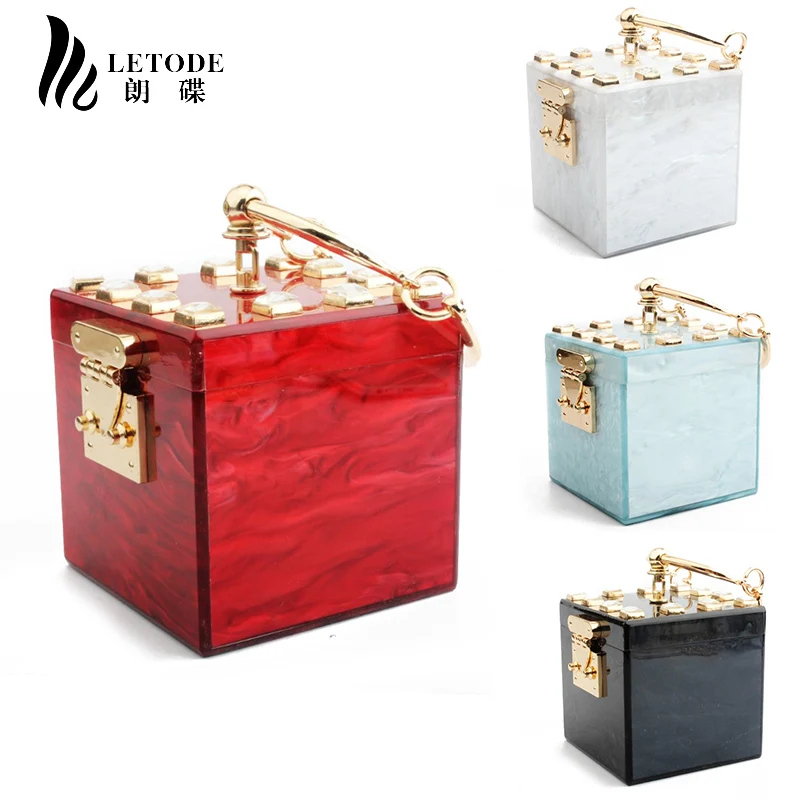 

Super Acrylic Wristlets Women's Purse Fashion Evening Bags Clutch Lady Wallet Shoulder Bag Whith Chain Handbags Bolsa Feminina