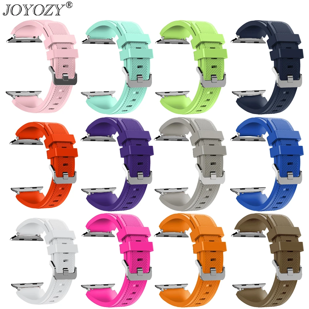 

Joyozy New Breathable Silicone Sports Band for Apple Watch 4 3 2 1 42MM 38MM rubber strap bands for Iwatch 4 3 2 140mm 44mm