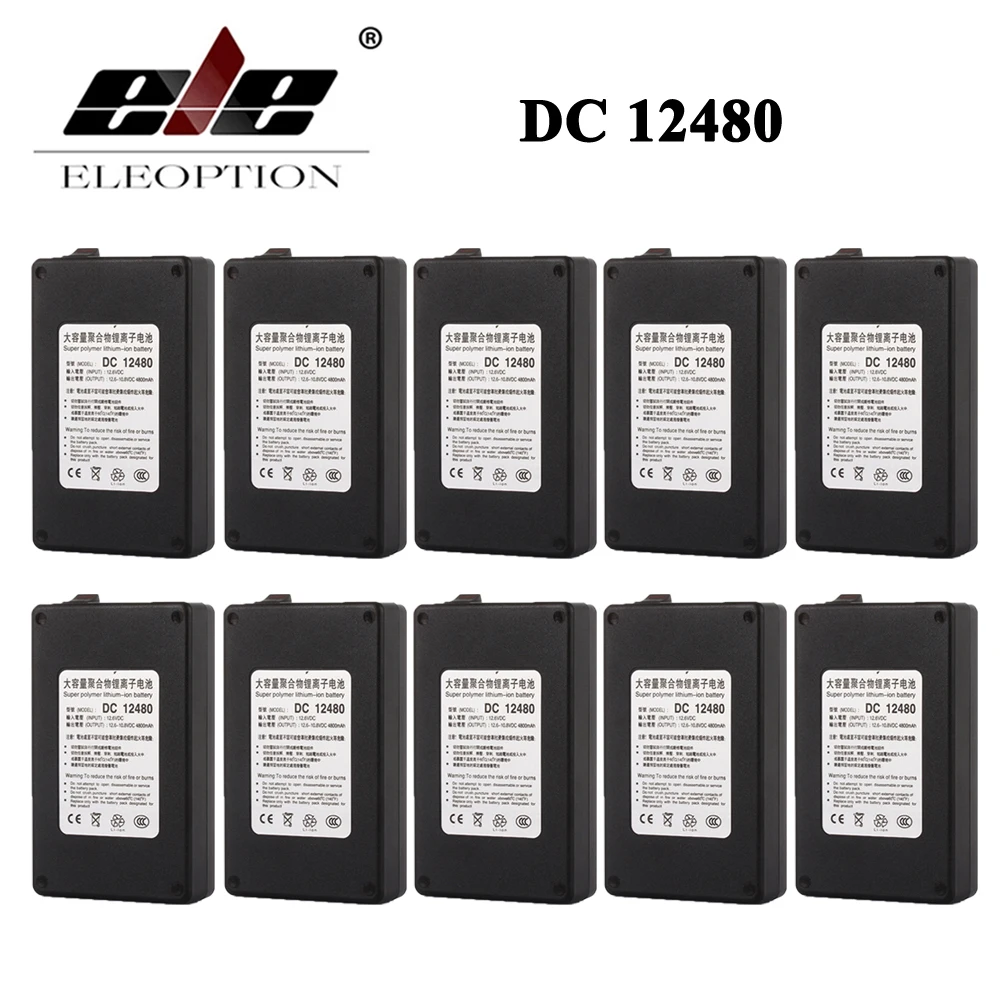 10 шт. Оптовая Продажа Черный DC 12 В 4800 мАч DC 12480 Перезаряжаемые Портативный литий-ионный Батарея для видеонаблюдения Камера передатчик с EU/US