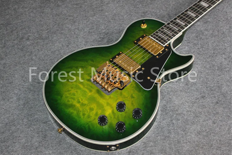 

New Arrival China OEM Suneye AL Signature LP Custom Electric Guitar In Green Color One Piece Neck & Body As Picture