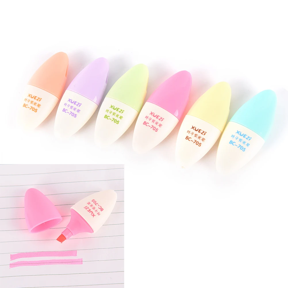 

6 pcs/lot mini highlighter pen marker pens kawaii stationery material writing school supplies Candy Color