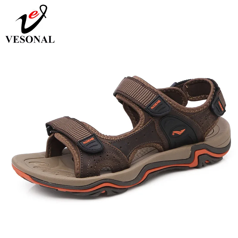 

VESONAL Brand Summer Leather Men's Sandals Beach Shoes Sports Leisure Outdoor Fashion Comfortable Male Footwear Sandalias