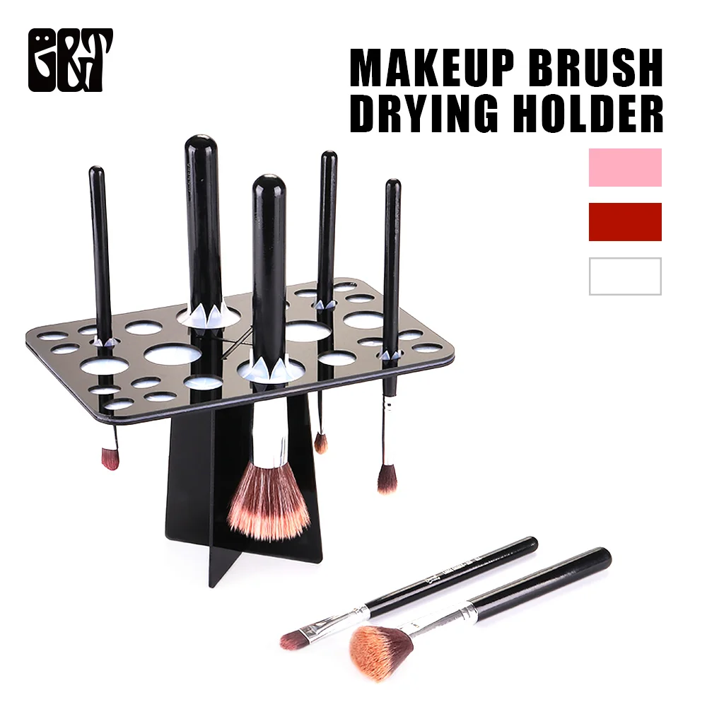 Buy 26 Holes Makeup Brush Holder Air Drying Rack Foldable Organizing Stand