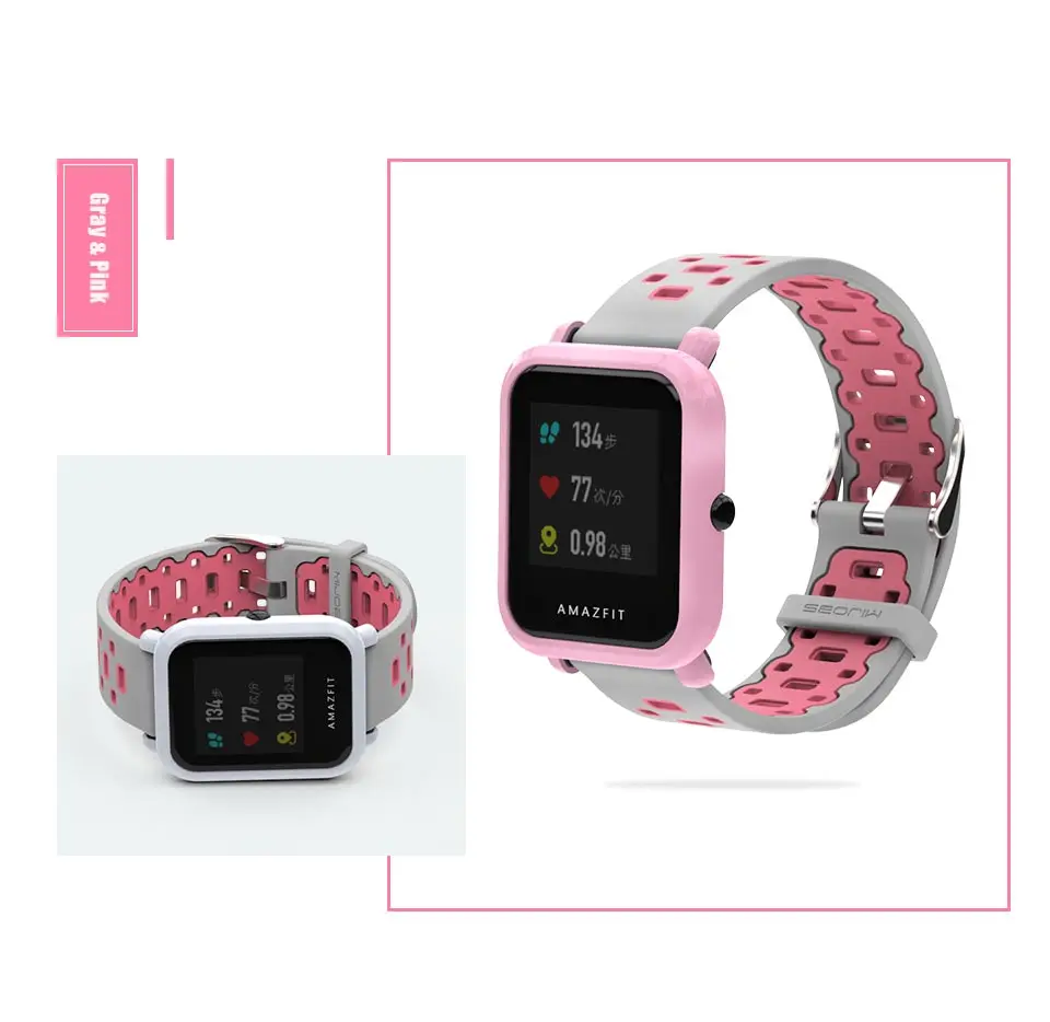 Mijobs 20mm Sports Silicone Wrist Strap for Xiaomi Huami Amazfit Bip BIT PACE Lite Youth Smart watch Wristband Bracelet Correa