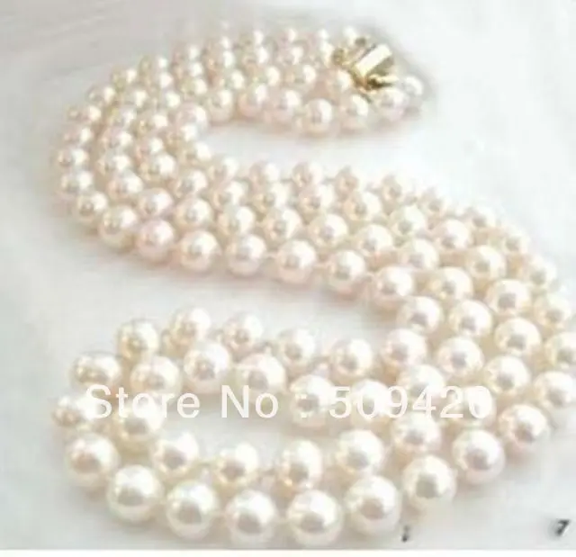 

~~ Free Shipping8-9 MM 2 Rows Cultured Freshwater Pearls Necklace