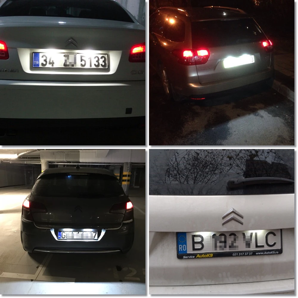 2 шт. светодиодный светильник номерного знака для Peugeot 207 308 Citroen Berlingo C2 C3 Pluriel Baujahr C4