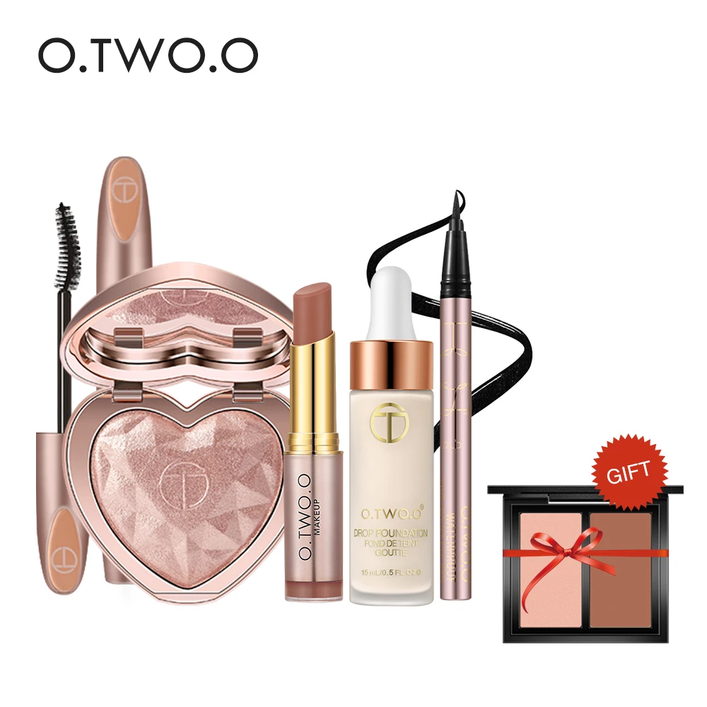 

O.TWO.O Makeup Set, 6Pcs/Set, Black Mascara, Highlighter, Matte Lipstick, Foundation Makeup,Eyeliner,Bronzers Highlighter Kit