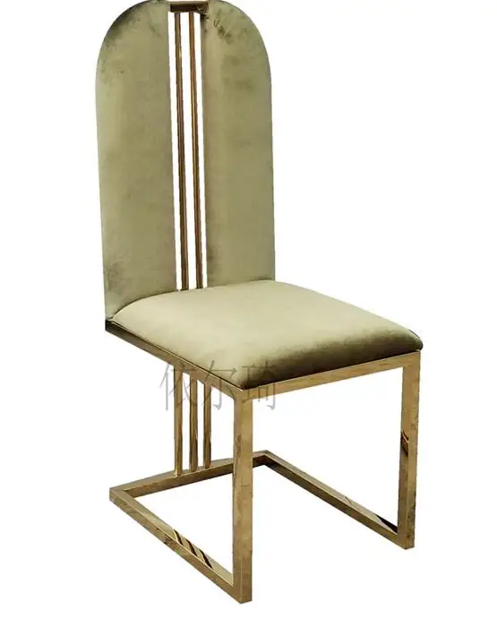 Stainless steel dining chair modern leisure metal dining chair fashionable family flannelette dining chair .