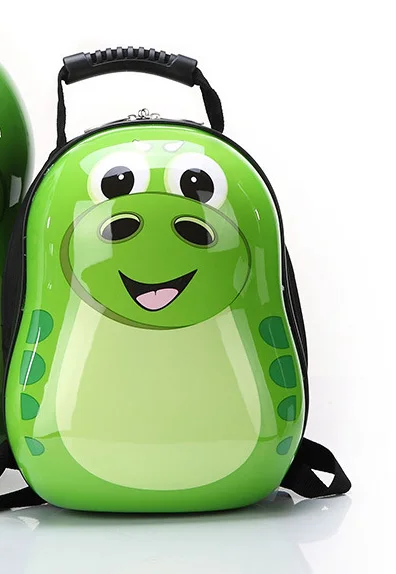 Мультяшный чемодан на колесах+ рюкзак 3D Животные Детский чемодан/ABS PC Дорожный чемодан на колесиках/детский Багаж - Цвет: 13 inch