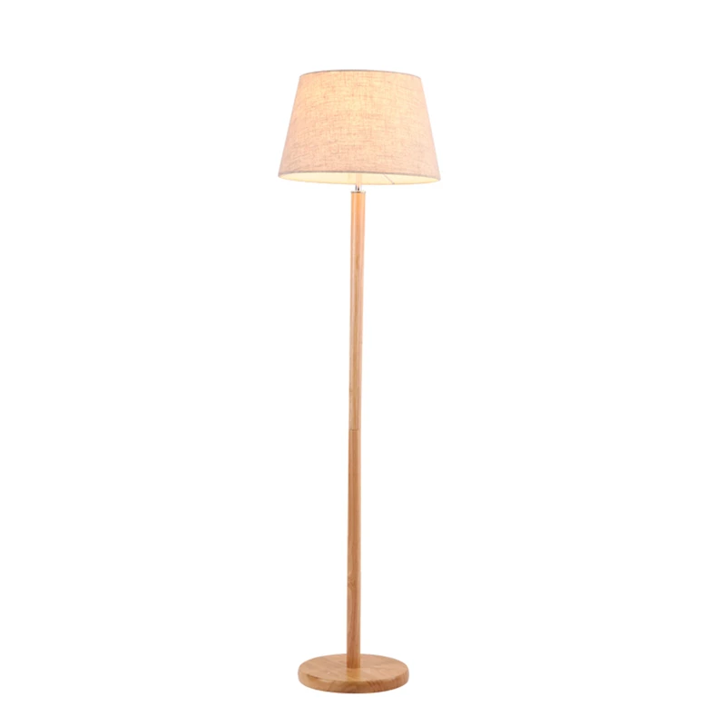 Modern nordic floor lamp oak white fabric shade simple Japanese style sofa side bedside floor light foyer sitting room E27 lamp