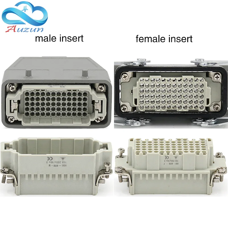  Hdc-hdd-072 conector 72 core rectangular aire frío enchufe industrial macho impermeable 10A