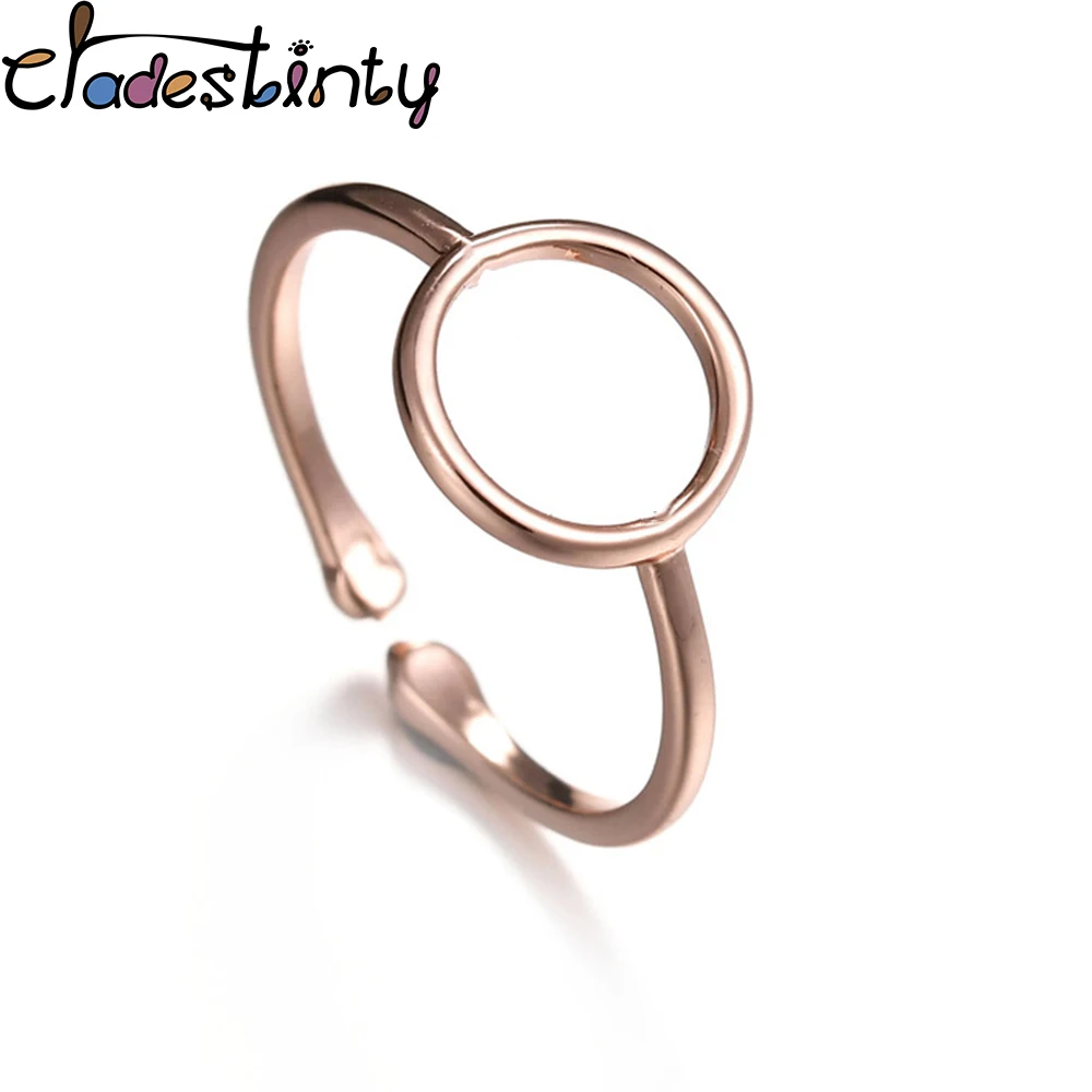 

Chadestinty Unique New Rose Gold/Silver Color Adjustable Round Open Rings For Women Best Friend Bridal Party Jewelry Accessory