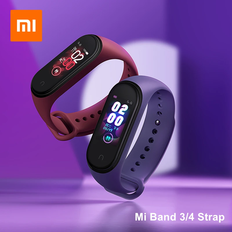 Xiaomi Mi Band 3 4 Wrist Strap Black Blue Orange Wine-red Special Edition Color Original Bracelet for Xiaomi Mi Smart Band 3/4