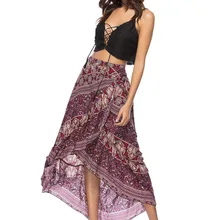 Юбки, ограниченное количество, Лолита, Полиэстер, Хлопок, повседневные, Faldas Mujer, женские,, стиль, Приморский, принт, разрезная юбка, женская