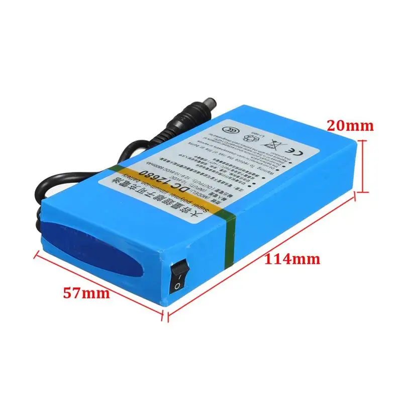 LEORY 12V DC 6800mAh литиевая аккумуляторная батарея литий-ионная супер электрическая батарея для беспроводного передатчика камеры видеонаблюдения