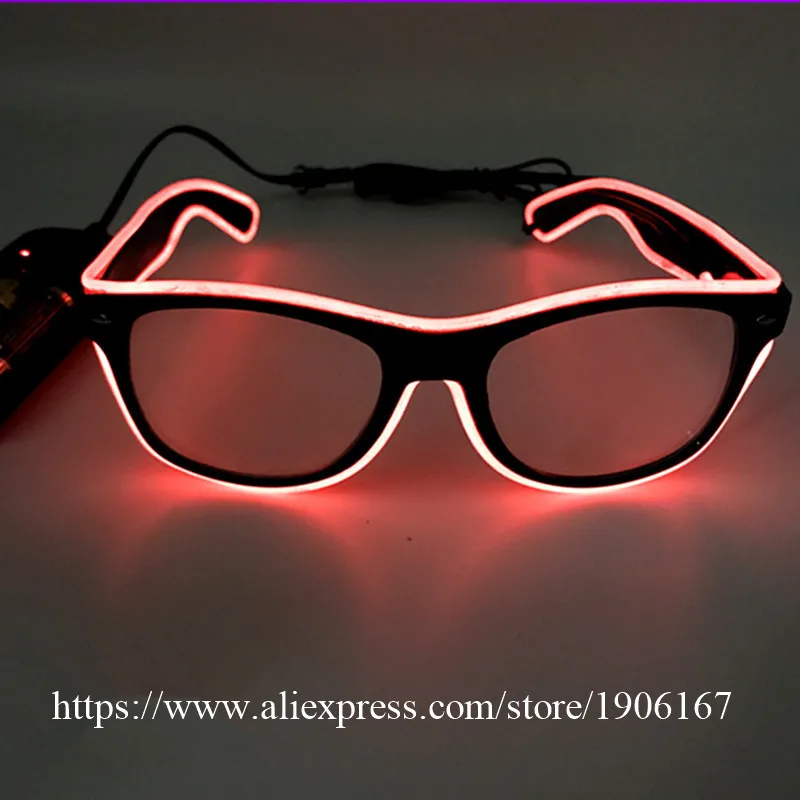 Fashion LED EL Wire Glasses Glow In The Dark Sunglasses Helloween Concert Party led flashing Glasses Eyewear06