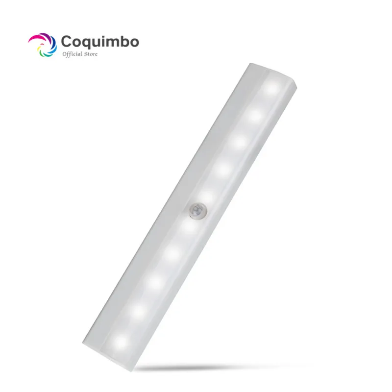 

10 LEDS Cabinet Light Motion Sensor Closet LED Night Light Wireless Battery Powered Anywhere Nightlight Wardrobe Lights