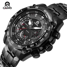 CAINO Men’s Fashion Business Watches Top Brand Luxury Quartz Wristwatches Men 316L Stainless Steel Watch Clock Relogio Masculino