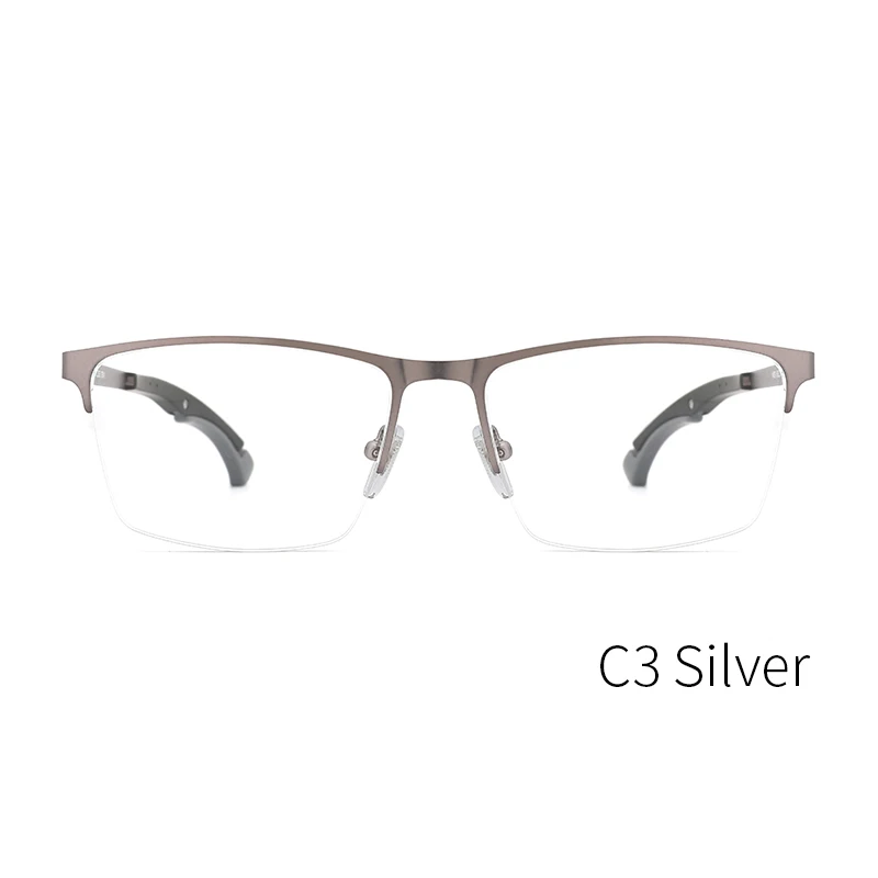 KANSEPT металлическая оправа для мужских очков полуободок квадратный бизнес близорукость оправа компьютерные очки оправа#1450 - Цвет оправы: 1450C3