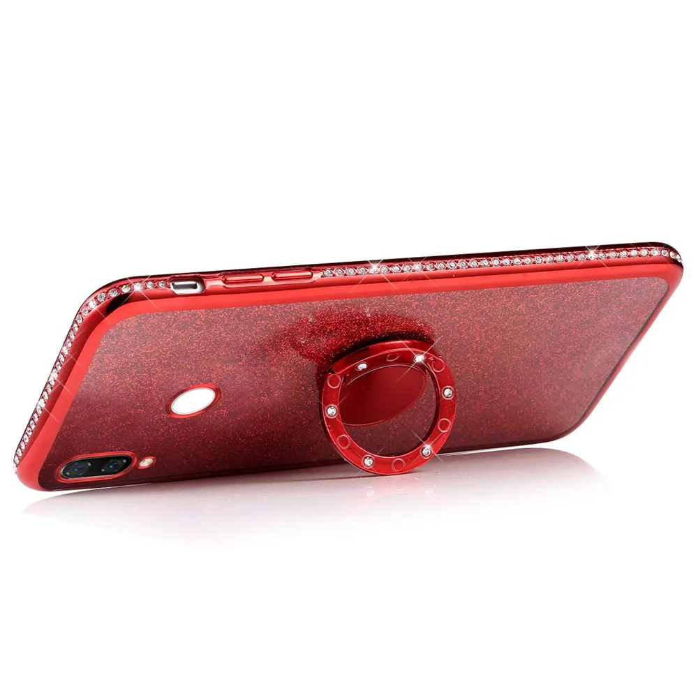 Алмазный чехол с блестками для Xiao mi Red mi Note 7 Red mi K20 Pro 7A 7 6A 6 с автомобильным кольцом для Xiaomi mi 9 SE mi 8 Lite A2