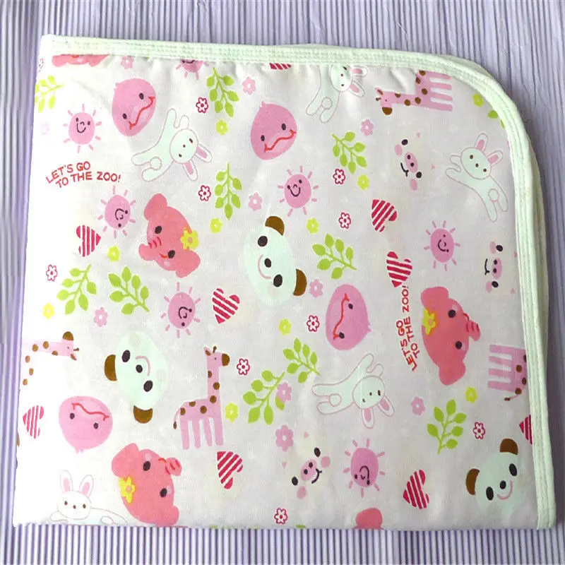 Pudcoco пеленальные вкладыши для новорожденных, водонепроницаемые бамбуковые пеленки для младенцев, непромокаемые пеленки, пеленальный коврик, произвольный узор - Цвет: Pink S