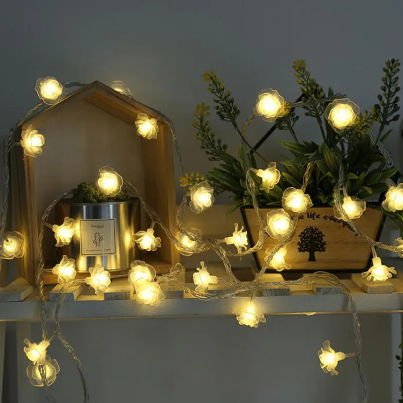 

Chicinlife 10Pcs Rose Flower LED Battery String Light Birthday Wedding Party Decoration Home Engagement Valentine's Day Supplies