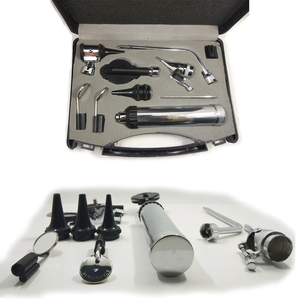  diagnostic ENT set otoscope vaginal speculum ophthalmoscope portable hard case